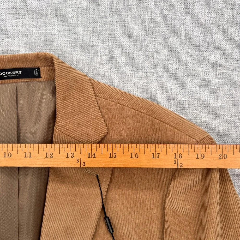 NEW Dockers Corduroy Blazer Sport Coat Jacket Men 44L‎ Beige Cotton Academia Ivy
